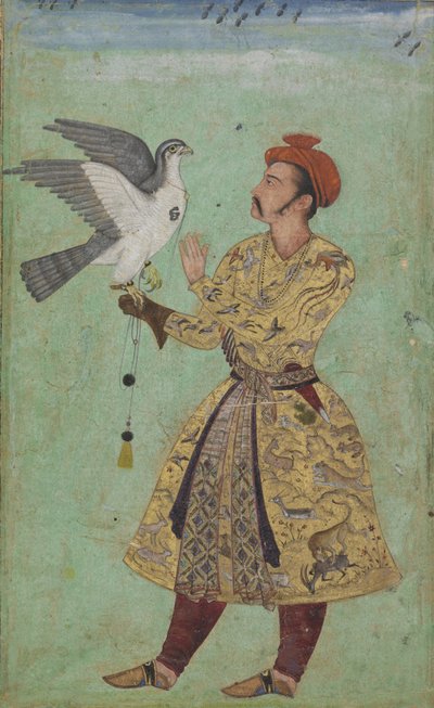 Prince with a Falcon, c.1600-5 by Mughal School